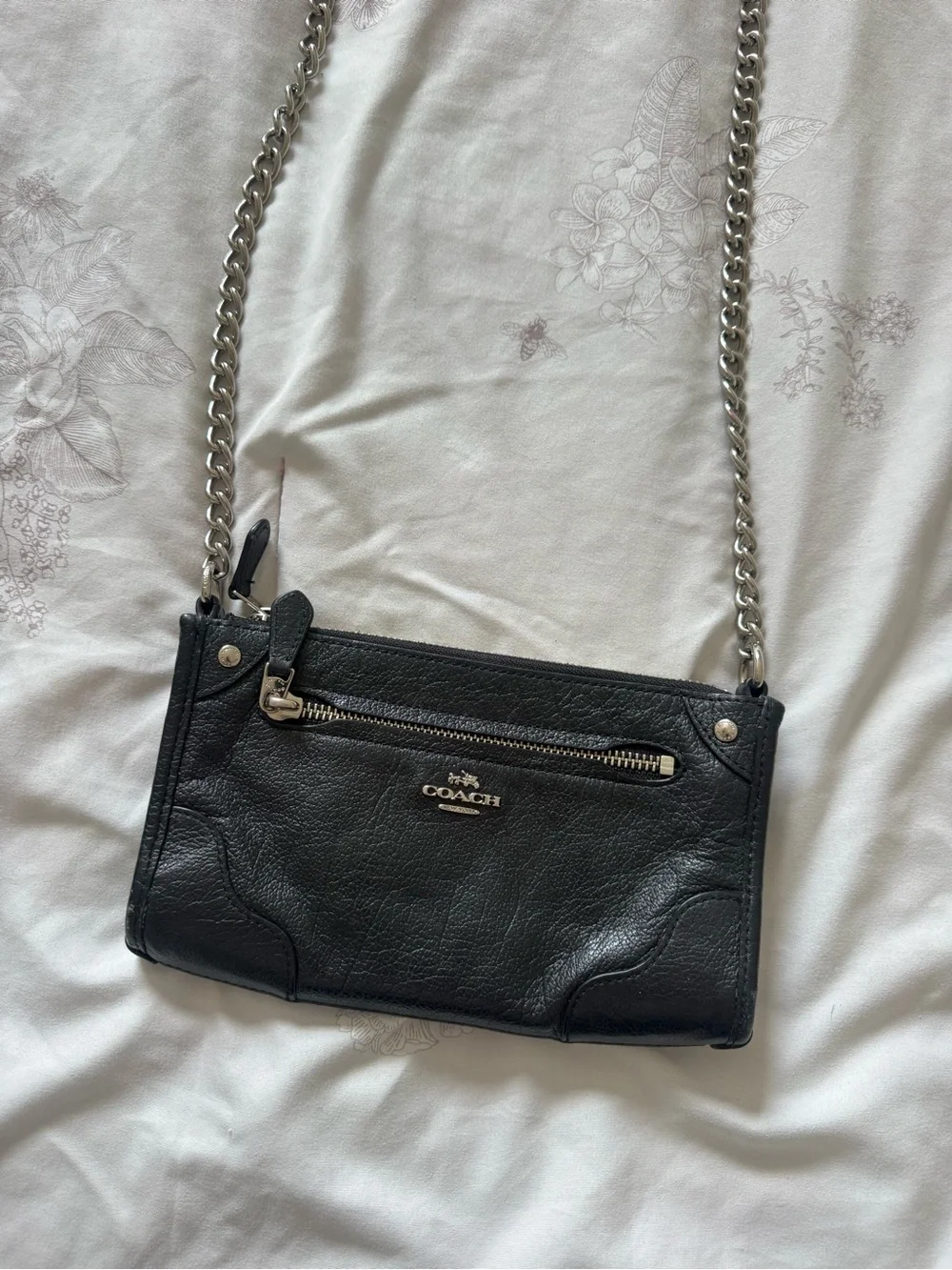 Coach | black pebbled leather Mickie crossbody bag